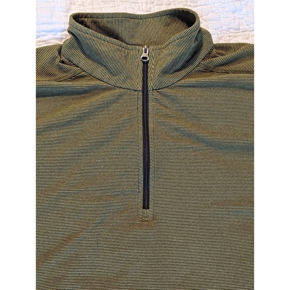 White Sierra Men's 1/4 Zip XL Long Sleeve Pullover Striped Green Stretchy Soft - Picture 4 of 12
